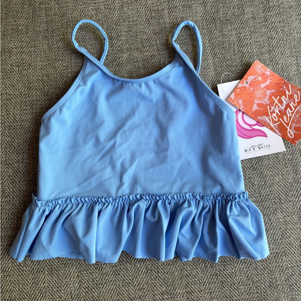 Kortni Jeane Light Periwinkle Blue Kids Swim Bikini Top